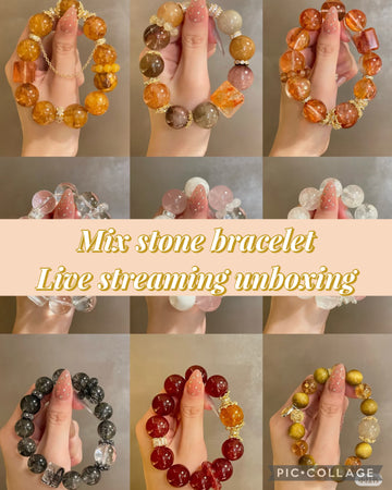 Mix Natural Stones Bracelet  Live streaming unboxing